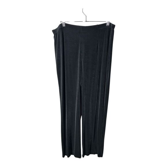 Chico's Travelers Black Liquid Wide Leg Pull On Pants Elastic 3  X large short - Picture 1 of 7